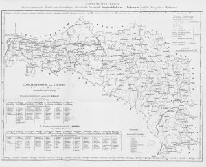 Mapa Galicji, Lodomerii i Bukowiny z podziałem administracyjnym z 1855 r.